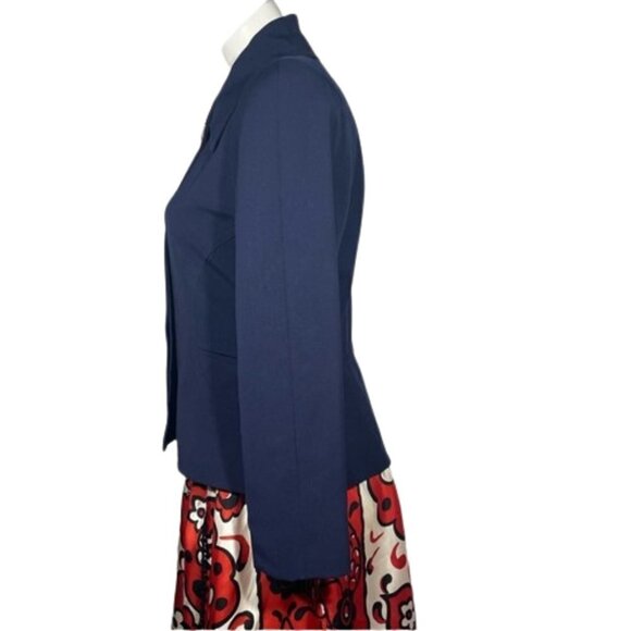 Christian Lacroix Women's Blazer blue wool gold top button size 8 Italy jacket - Picture 3 of 13